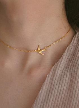复古金色燕子项链女2025新款爆款