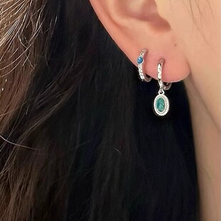 S925纯银不对称耳环女独特2025新款高级感耳扣新中式耳钉漂亮耳饰