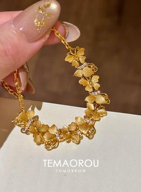 S925纯银金色异域风叠戴手链精致