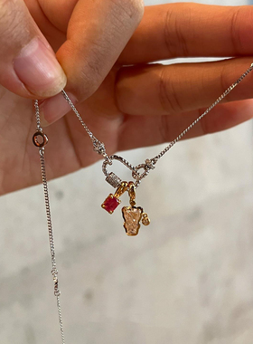 金色小熊吊坠项链女轻奢小众配饰