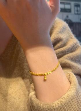 中古金色钱币葫芦手链女轻奢小众