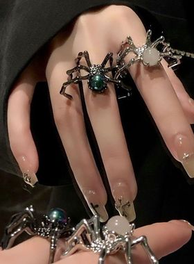 万圣节蜘蛛戒指开口暗黑系夸张