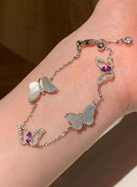 韩式简约风巨好看的蝴蝶手链女款