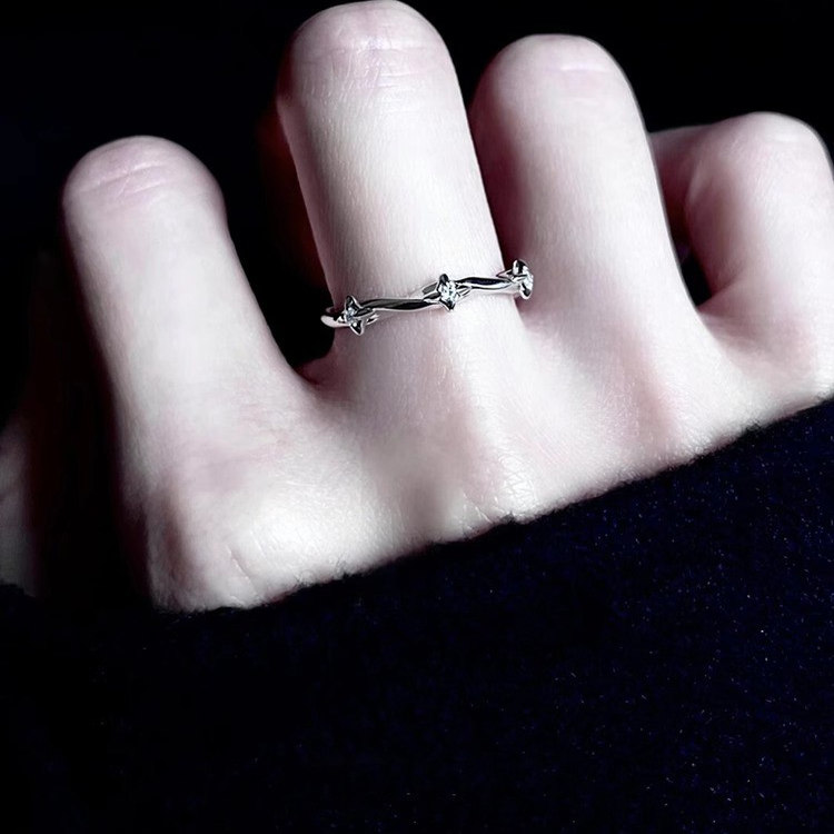 四芒星莫比乌斯环戒指女小众设计