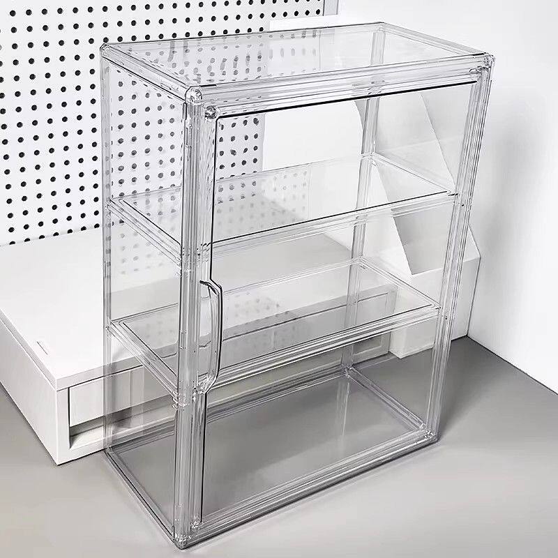 亚克力展示柜透明磁吸多层手办玩偶大容量收纳盒立牌吧唧展示盒