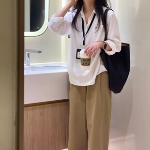 搭配阔腿裤 日系简约舒适穿搭一整套装 刺绣衬衫 女2025夏季 ins 薄款