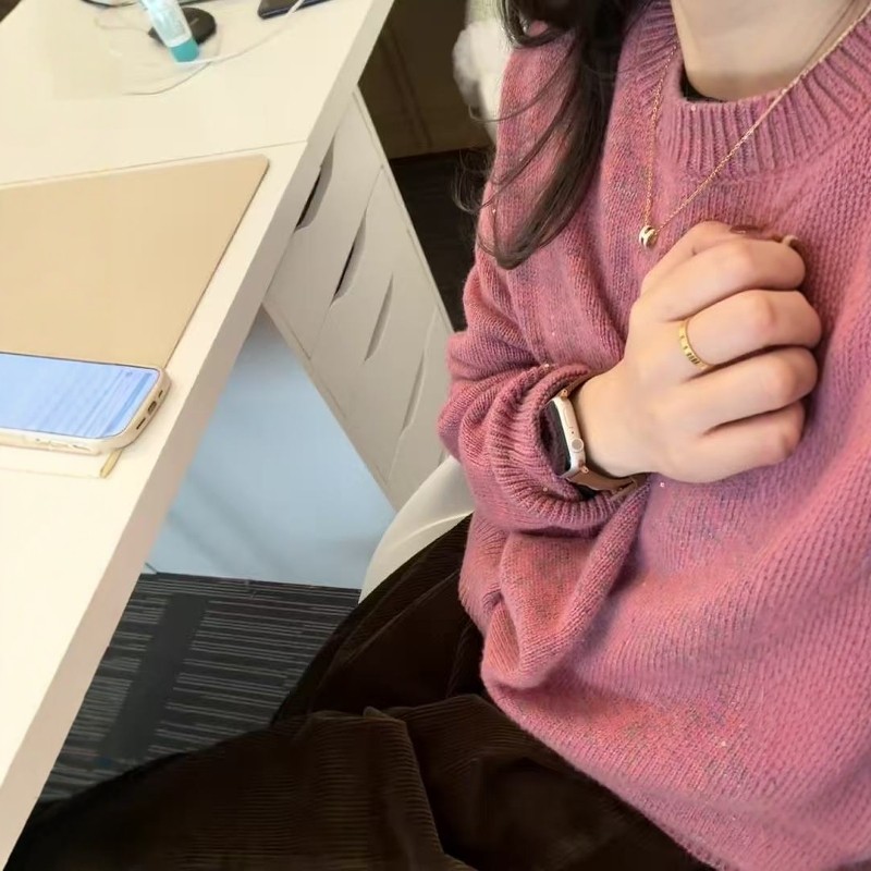 树莓粉色套头毛衣女2026年秋冬新款独特漂亮温柔风宽松百搭针织衫,女装/女士精品,毛针织衫,淘宝优惠券,粉丝福利购,淘宝优惠卷