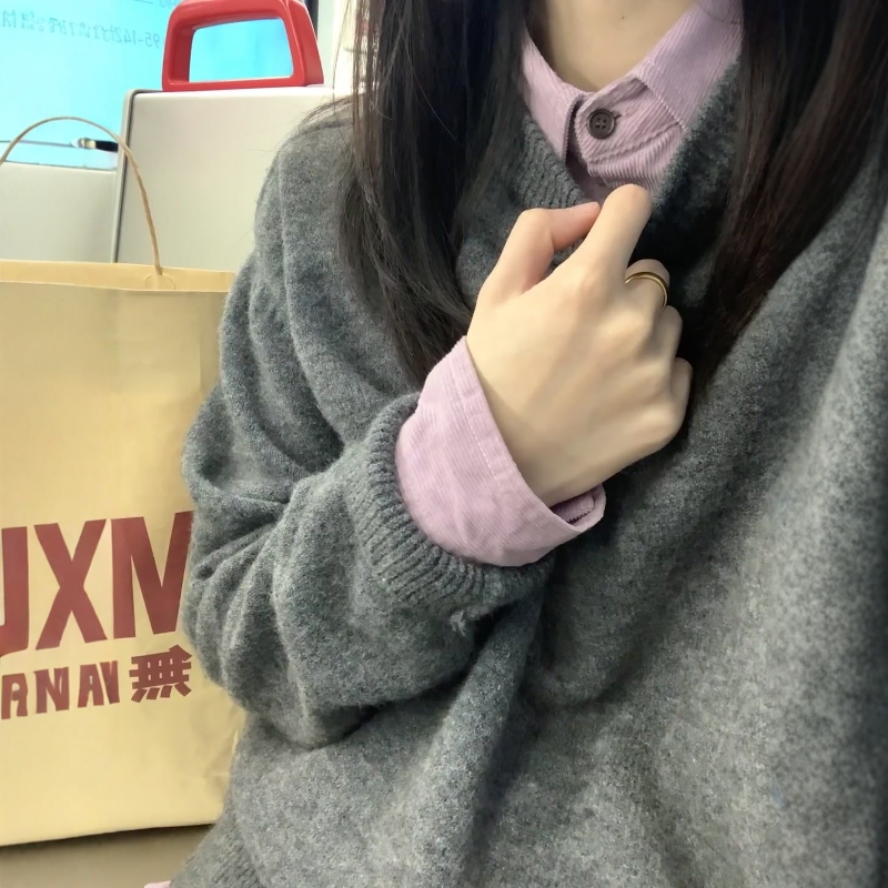 韩系复古高级感叠穿上衣两件套女