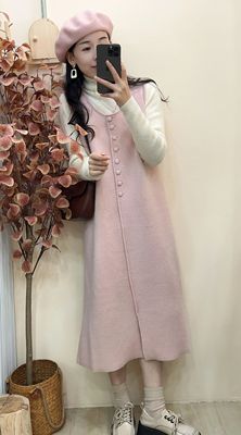 小个子甜美减龄针织背心裙套装