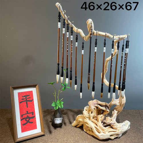 精选创意实木毛笔架笔挂笔架毛笔挂毛笔架子摆件书法文房四宝挂笔