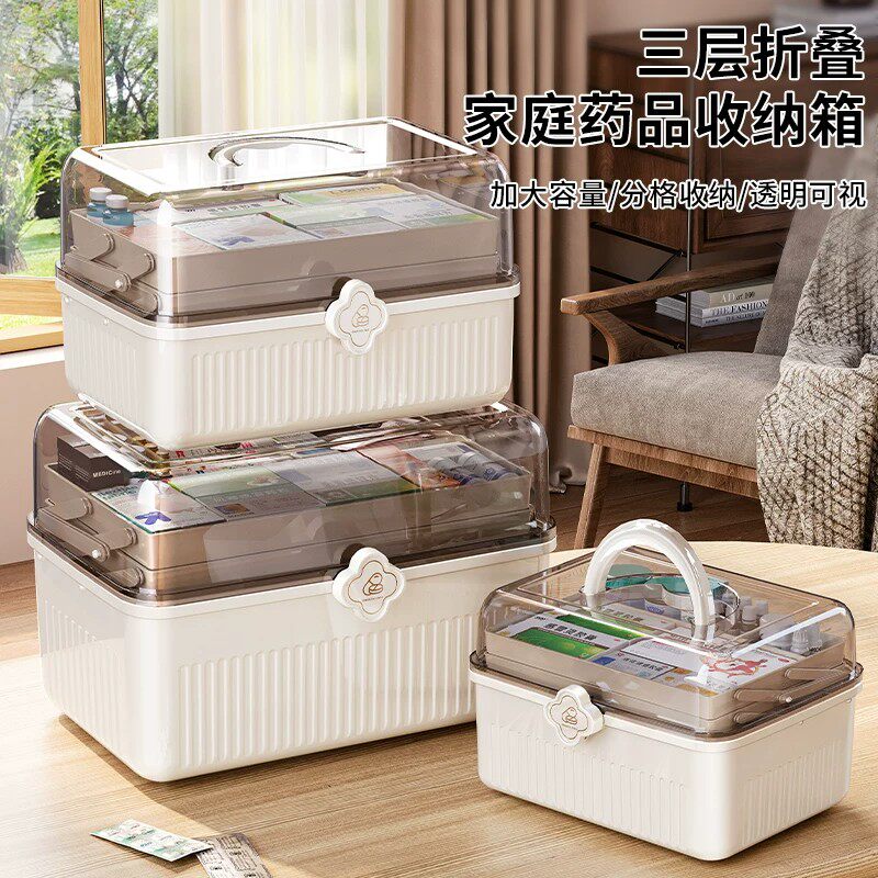 日本精工药箱家庭装大号医药箱家用药品收纳盒药物医疗大容量手提