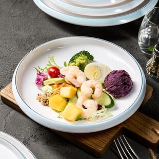 密胺圆盘餐具酒店饭店专用圆形大盘子高级感饭厅商用彷瓷装炒盘子