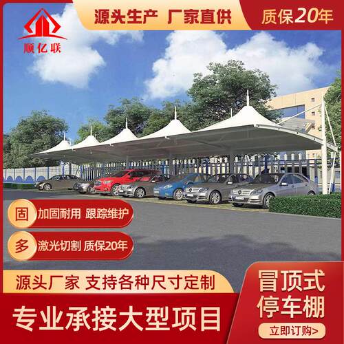 膜构户停车棚停车厂场外汽车SYL-膜结棚公交车雨棚膜结构结遮阳棚