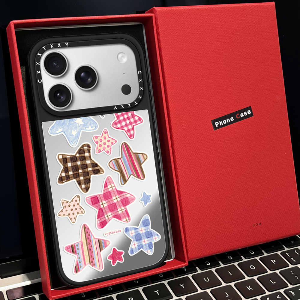 【C家】布纹五角星波点瓢虫磁吸MagSafe适用苹果17/16proMax手机壳iPhone15防摔16pro保护套13/14p镜面17Air
