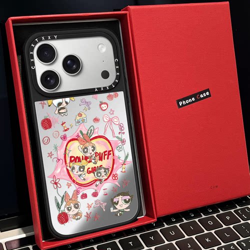 C家联名涂鸦铅笔画小女爱心磁吸MagSafe适用苹果17/18proMax手机壳iPhone15防摔16pro保护套13/14p镜面17pro