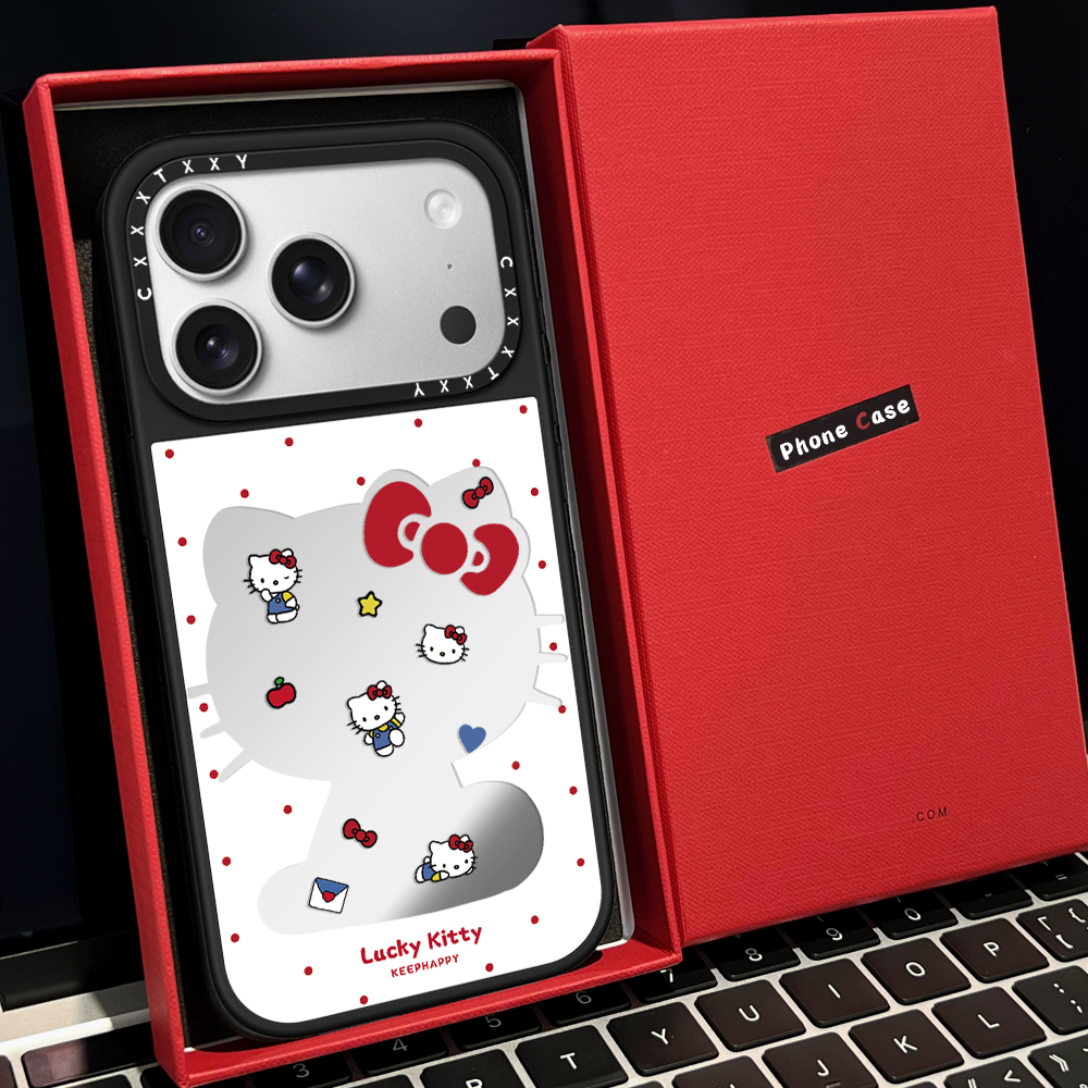 【C家】联名镂空站立坐姿kt猫磁吸MagSafe适用苹果17/16proMax手机壳iPhone15防摔16pro保护套13/14镜面17Air