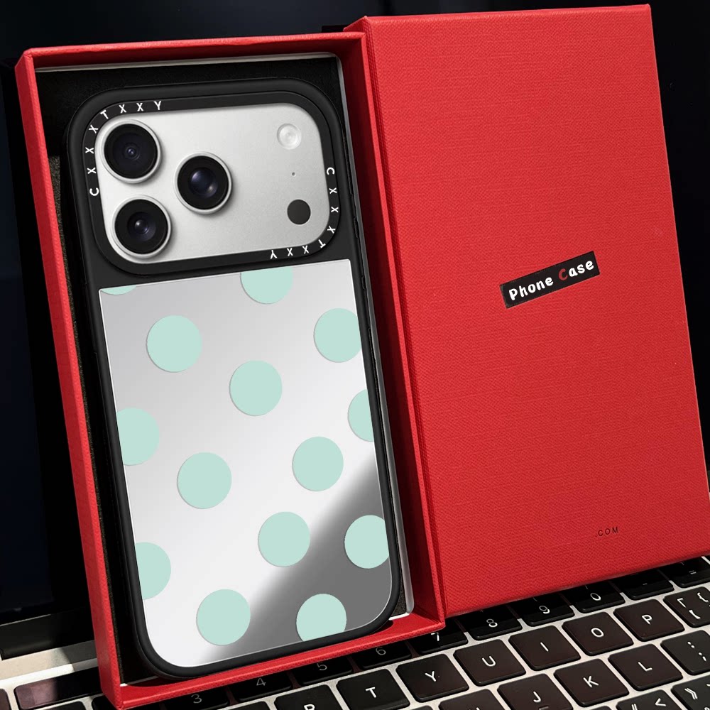 C家夏日汽水系简约波点排列磁吸MagSafe适用苹果17/18proMax手机壳iPhone15防摔16pro保护套13/14p镜面17Air