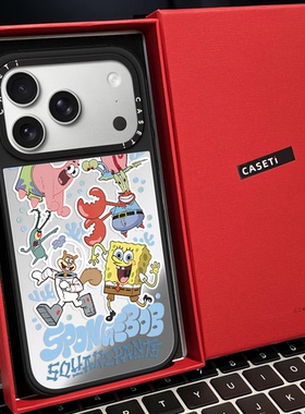 CASE联名海绵伙伴松鼠贴纸磁吸MagSafe适用苹果17/16proMax手机壳iPhone15防摔16pro保护套13/14p镜面17Air