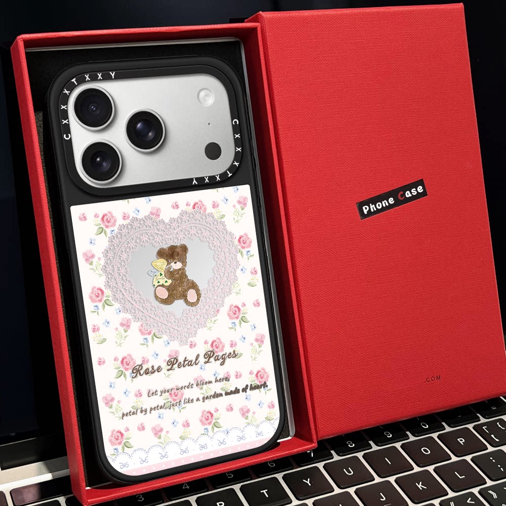 【C家】粉红蕾丝爱心兔子猫咪磁吸MagSafe适用苹果17/16proMax手机壳iPhone15防摔16pro保护套13/14镜面17Air