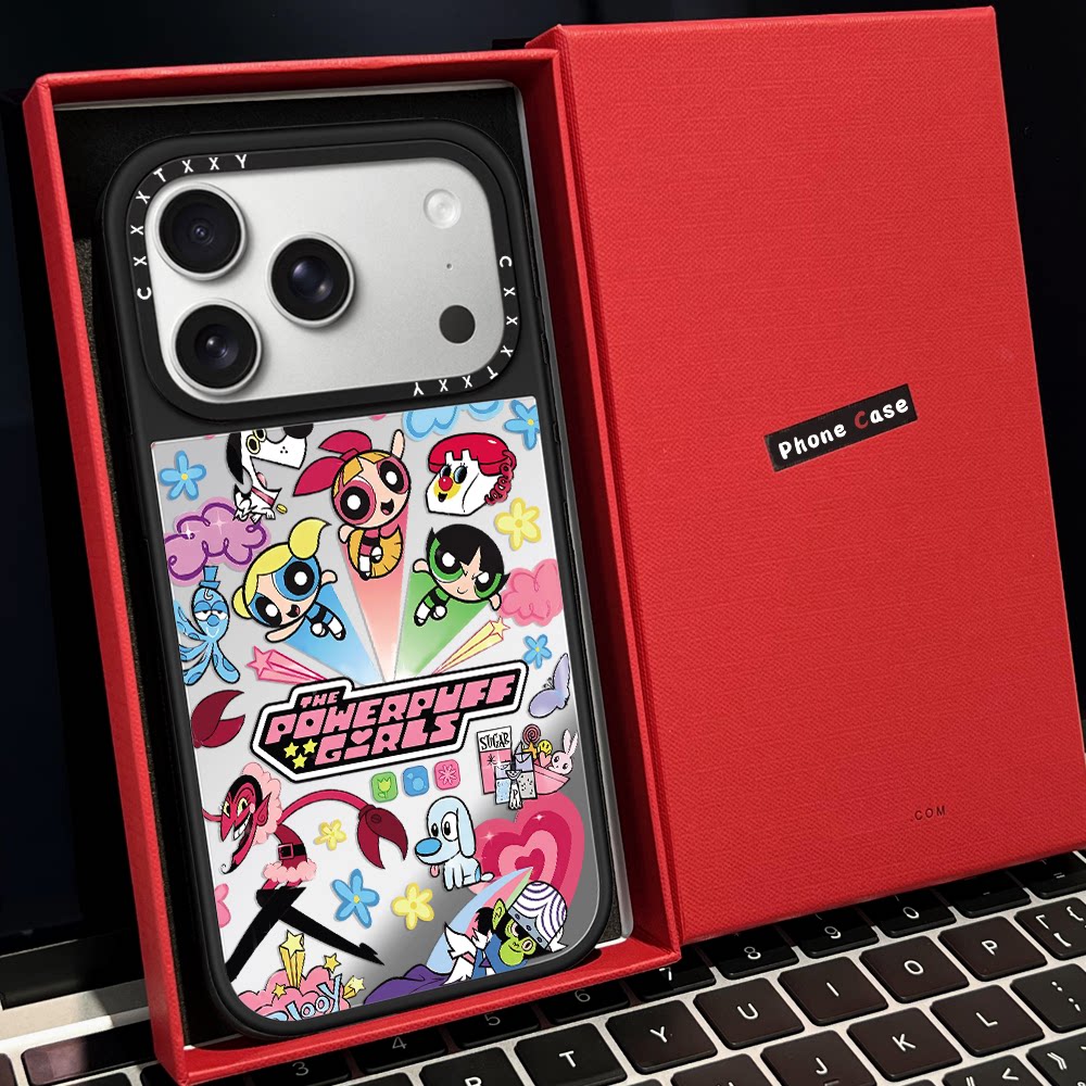 C家联名满屏贴纸飘带小女磁吸MagSafe适用苹果17/18proMax手机壳iPhone15防摔16pro保护套13/14p镜面17pro