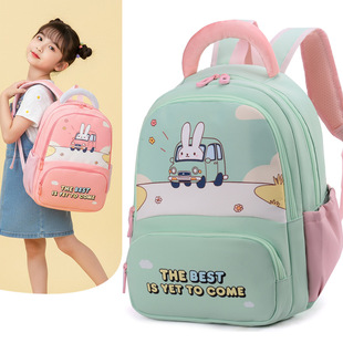 多色可选卡通儿童书包 兔子工程车印花 幼儿园男女童轻便双肩包