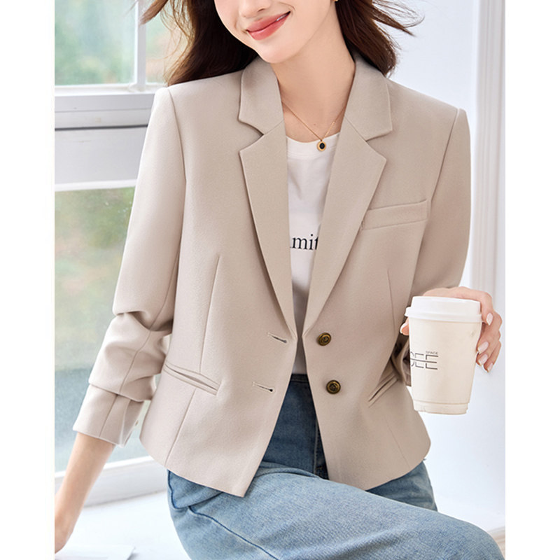 RIERA妈妈时尚短款西装外套女春秋2025新款春装洋气西服女士早春