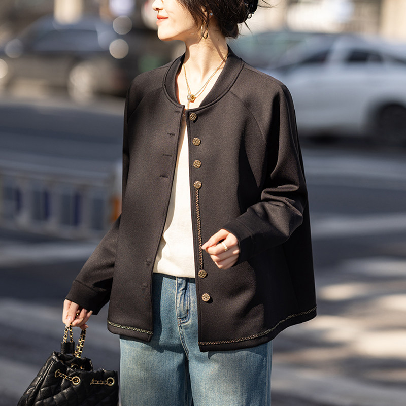RIERA妈妈时尚夹克短款外套女春秋2025新款春装百搭女士棒球服春