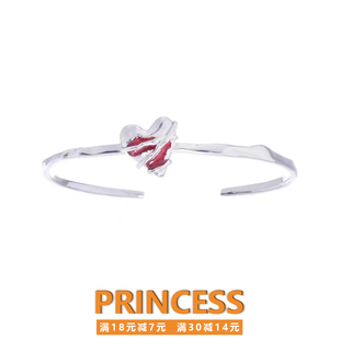 小众设计感个性手镯红色珐琅手饰高级感ins冷淡风法式开口手环女