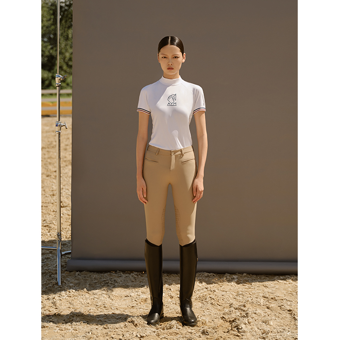 AYM爱跃马 | Cozily女士春夏立领训练T恤透气印花马术运动短袖