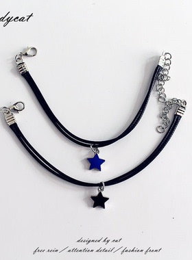 情侣手链一对日韩五角星ins手饰时尚星星闺蜜个性男女可调节手环