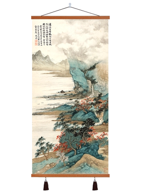 入户门玄关古风一件定制山水挂画