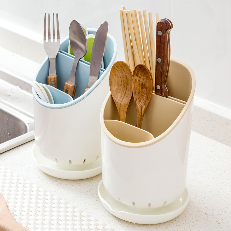 塑料沥水筷子桶勺子置物架筷笼放筷子筒多功能家用收纳盒厨房用品