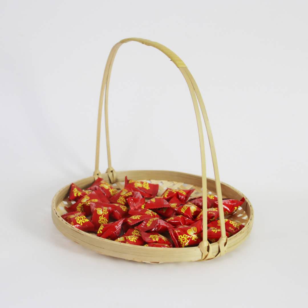 手提篮手工竹编制品家用篮子编织簸箕竹筛子收纳筐拍摄晾晒网神器