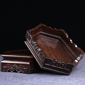 黑檀木六角底座实木质雕刻工艺品摆件底座花瓶花盆茶壶红木底座