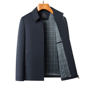 行政外套 拉链翻领夹克防风风衣商务休闲中老年爸爸装 M68男士 春季