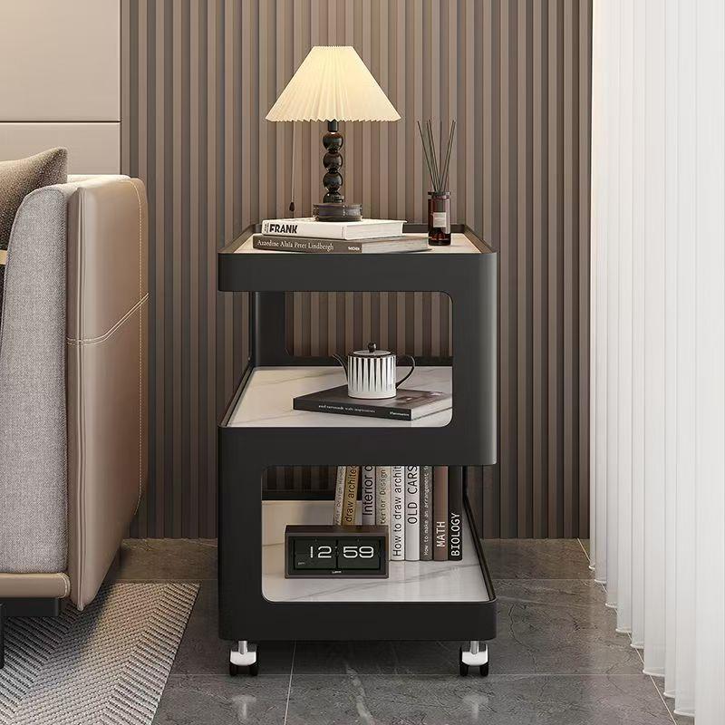 铁艺床头柜简约现代黑色小型创意替代品轻奢高级感边几茶几置物架