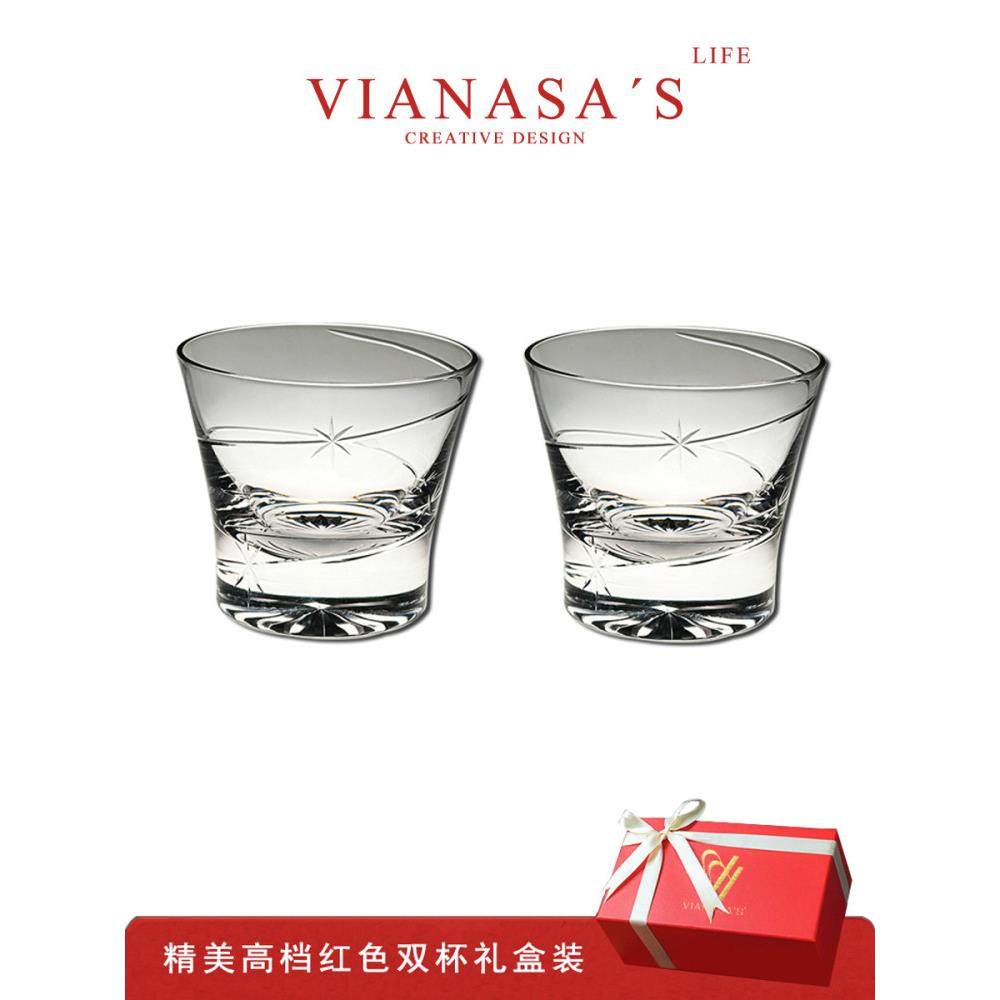 星轨道水晶玻璃手工雕刻威士忌玻璃果汁玻璃礼盒礼品赠送