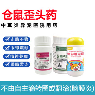 仓鼠歪头药脑膜炎走路不稳转圈中耳炎垂体瘤翻滚眼球震颤眼睛肿胀