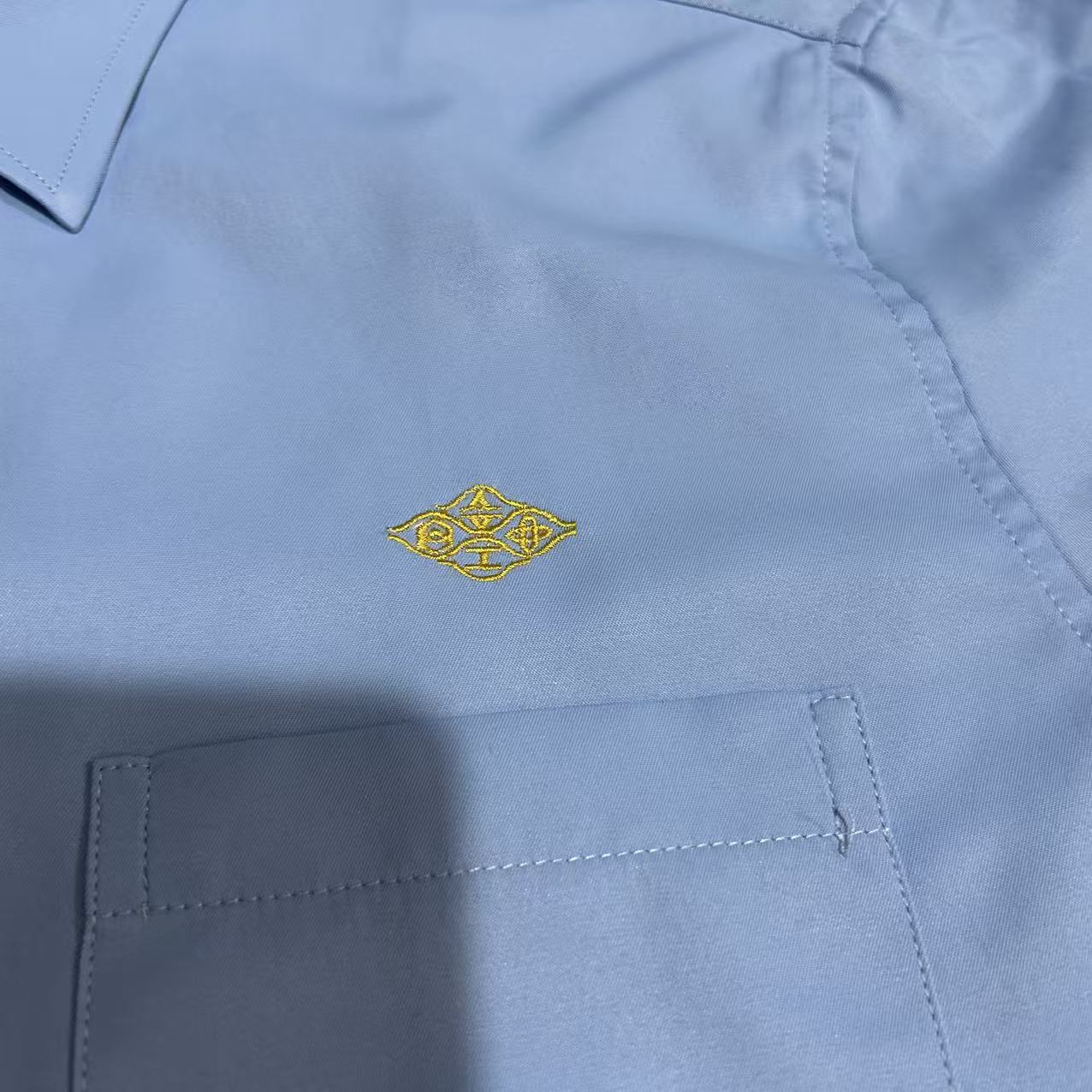 台塑工作服纯棉免烫刺绣衬衫
