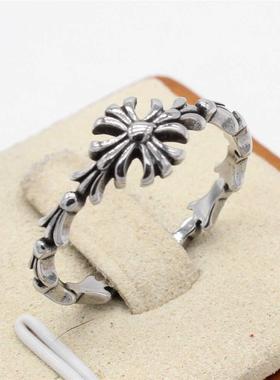 2026欧美潮ins男女款戒指轻奢小众设计感时尚简约覆古十字架钛钢