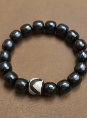 2026檀木天珠手串虎牙玛瑙金丝檀黄花梨绿檀香老型珠男女文玩饰品