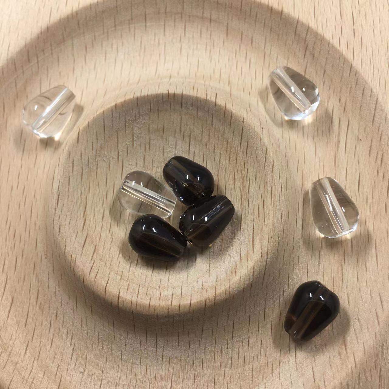 2025天然白水晶茶水晶小提溜水滴散珠小吊坠挂件配饰手串手链diy