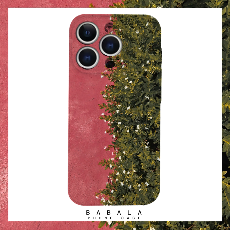 红与绿的冲击绿色花朵全包菲林手机壳适用iphone15/14promax苹果13硬