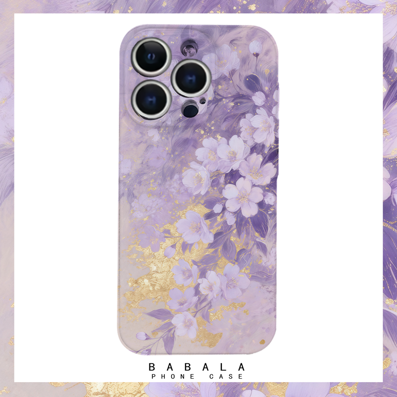 中式国风鎏金紫藤花菲林二合一手机壳适用苹果17nova14华为p70mate60小米15opporen14ovivo荣耀300iPhone16