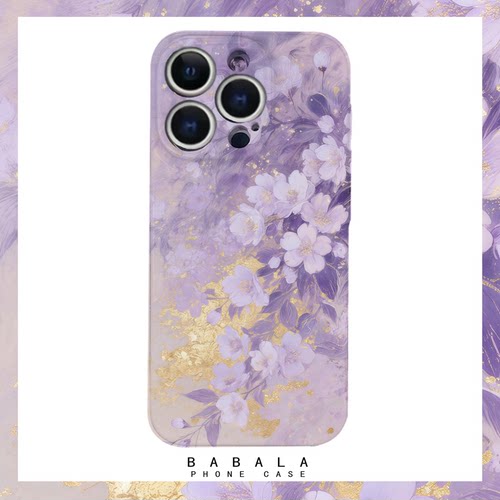 中式国风鎏金紫藤花菲林二合一手机壳适用苹果17nova14华为p70mate60小米15opporen14ovivo荣耀300iPhone16