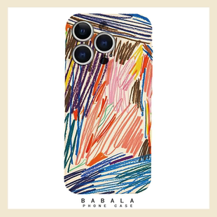 欧美油画意象复古线条菲林二合一手机壳适用苹果17nova14华为p70mate60小米15opporen14ovivo荣耀300iPhone16