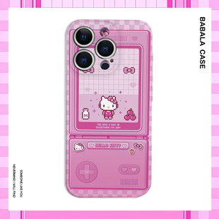欧美粉系日本猫游戏机菲林二合一手机壳适用苹果17nova14华为p70mate60小米15opporeno14vivo荣耀300iPhone16