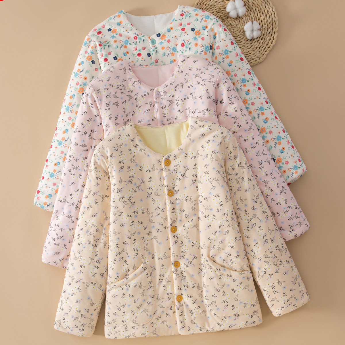 女士纯棉花内胆小棉袄修身内穿打底棉衣上装贴身夹棉保暖棉服冬季