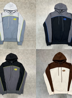 美潮Syna小标刺绣logo美式Drill风街头拼接加绒宽松休闲连帽卫衣