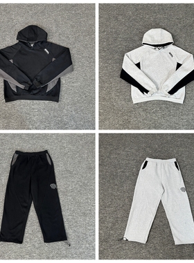 美式 Mertra 拼接刺绣加绒高街宽松秋冬男女休闲蝙蝠袖连长裤套装